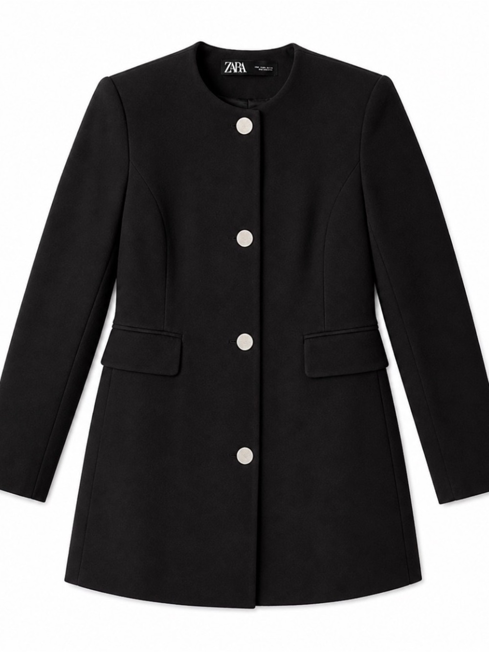 Zara Black  Coat with Silver Buttons